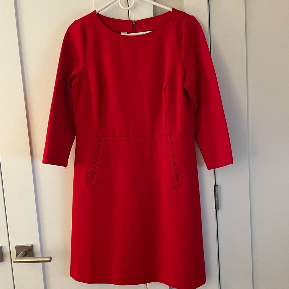 Spanx red dress 3/4 sleeve Size L